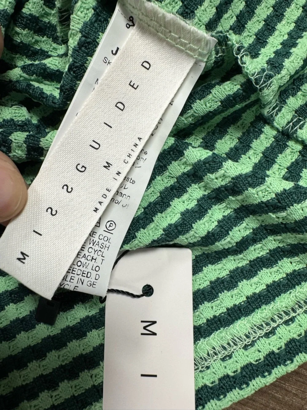 Missguided Green Mini Bodycon Strapless Dress Size Medium